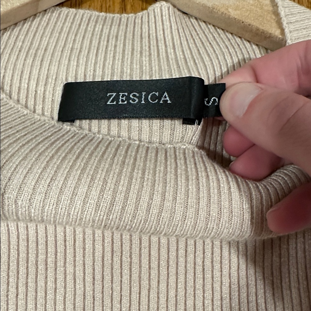 ZESICA Light Tan Ribbed Dress - Picture 3 of 6